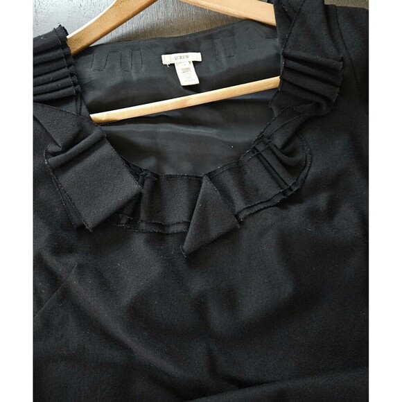 J CREW Black Wool Ribbon Ravine Sheath Dress Size 8 Cap Sleeve Classic Career - Picture 11 of 11